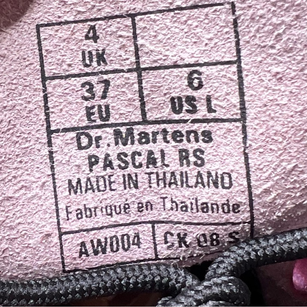 Dr Martens 1460 Pascal Iced Metallic Combat Boots in Mallow Pink Women's Size 6 - Picture 9 of 9